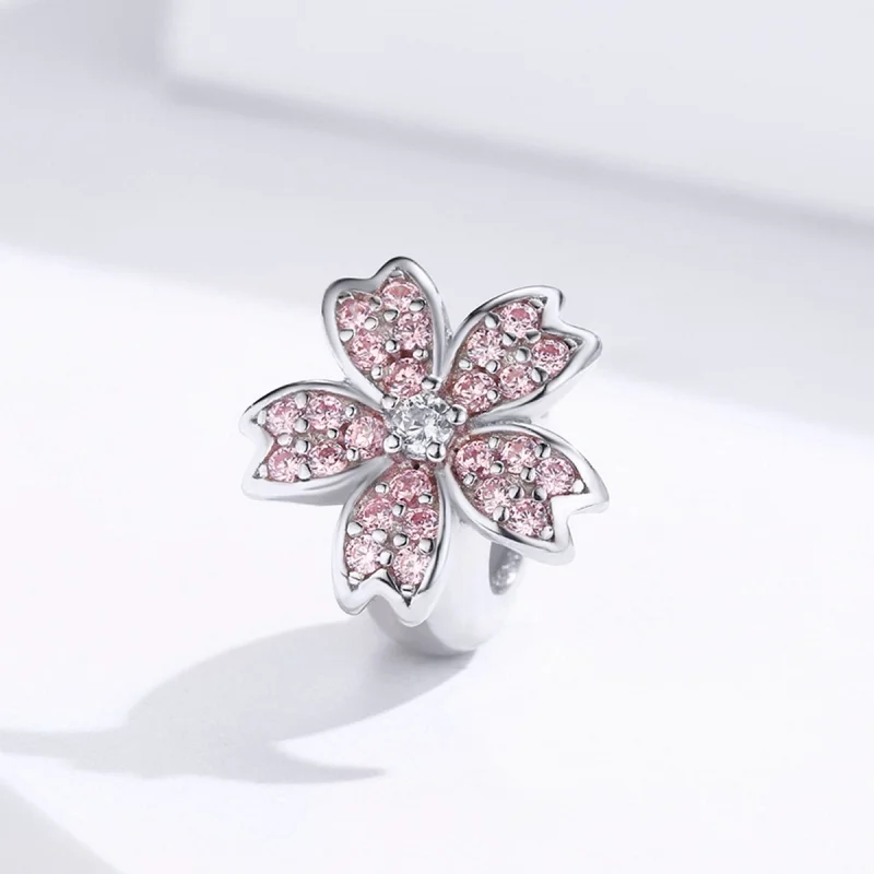(Bild für) Silberner Sakura-Charm im Pandora-Stil - SCC1291 - Ansicht 6