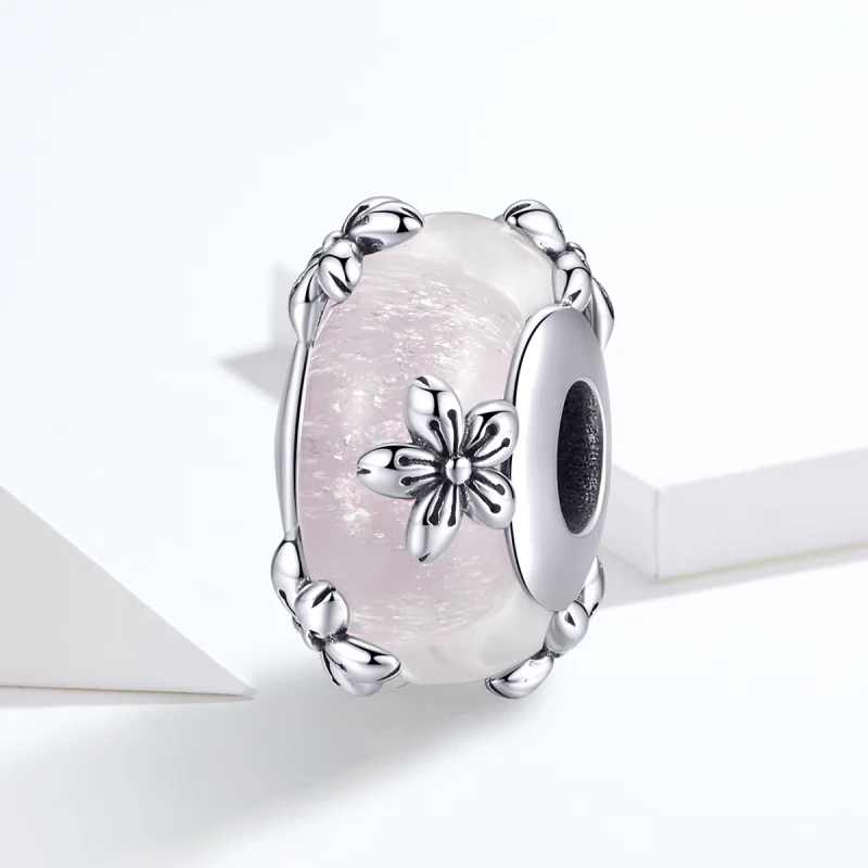 (Bild für) Silberner Sakura-Muranoglas-Charm im Pandora-Stil - SCC1302 - Ansicht 5