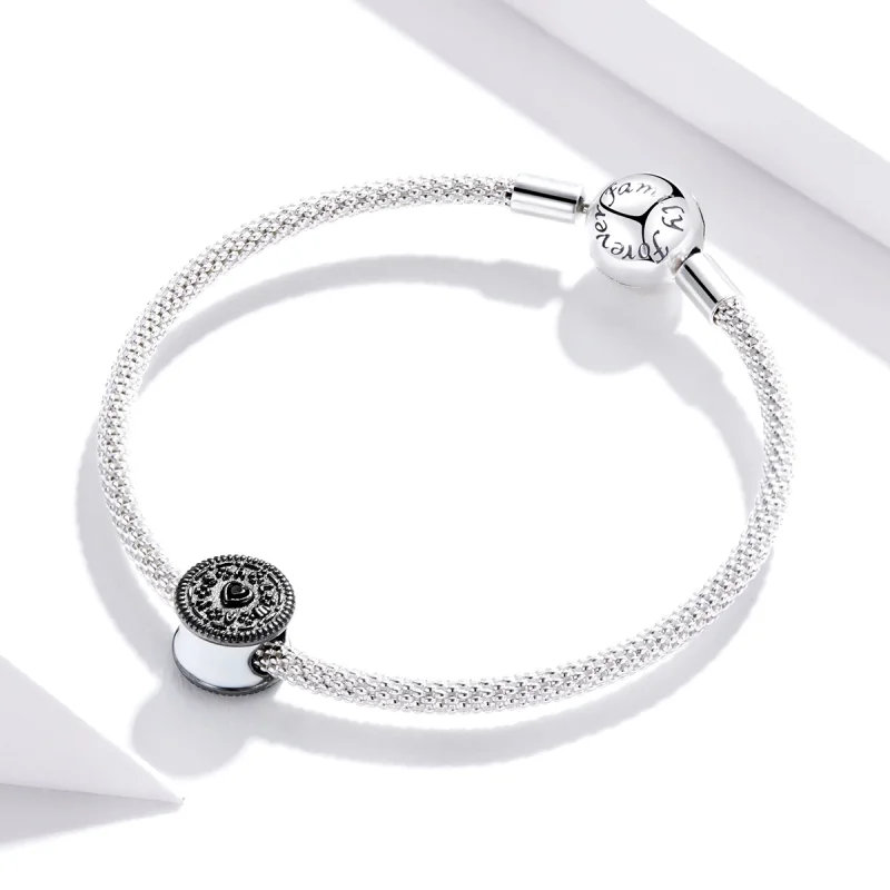 (Bild für) Silberner Sandwich-Keks-Charm im Pandora-Stil - BSC352 - Ansicht 3