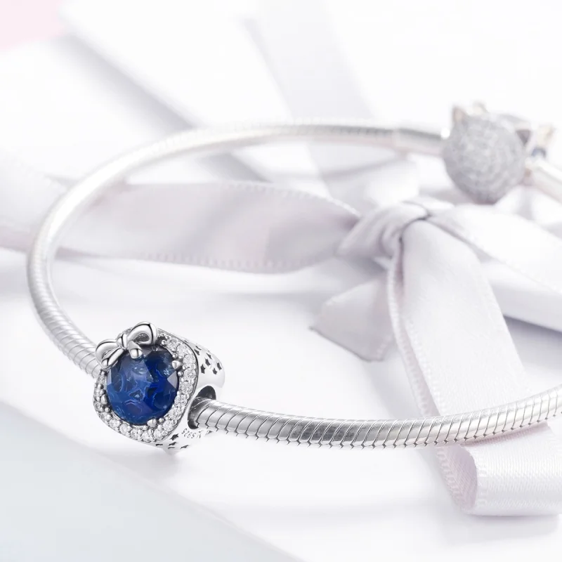 (Bild für) Silberner Saphir-Charm im Pandora-Stil - SCC1058 - Ansicht 3