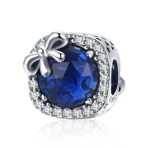 (Bild für) Silberner Saphir-Charm im Pandora-Stil - SCC1058