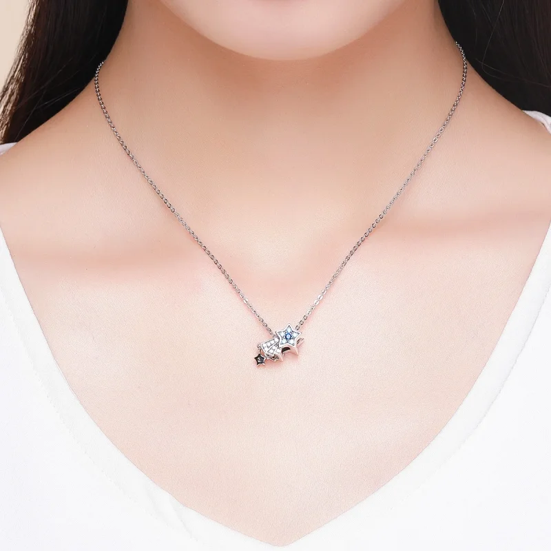 (Bild für) Silberner Saphir-Schmuck-Stern-Charm im Pandora-Stil - SCC912 - Ansicht 5