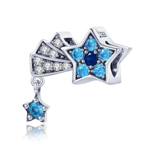 (Bild für) Silberner Saphir-Schmuck-Stern-Charm im Pandora-Stil - SCC912