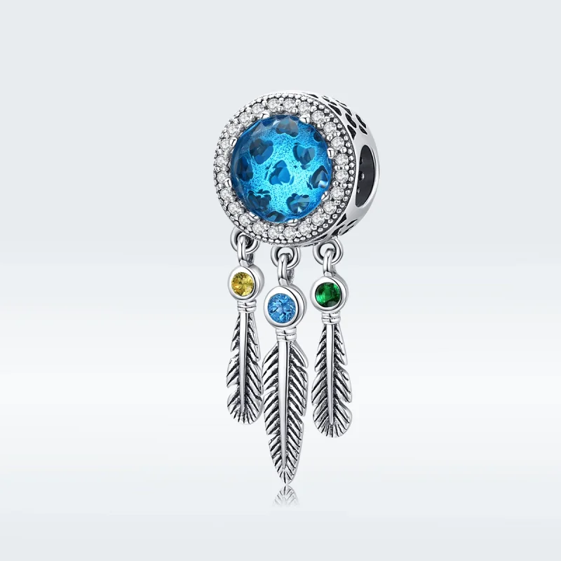 (Bild für) Silberner Saphir-Traumfänger-Charm im Pandora-Stil - SCC1384 - Ansicht 5