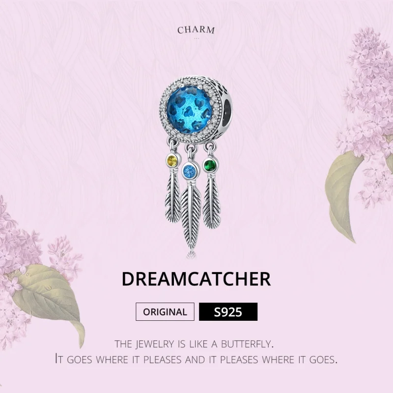 (Bild für) Silberner Saphir-Traumfänger-Charm im Pandora-Stil - SCC1384 - Ansicht 6