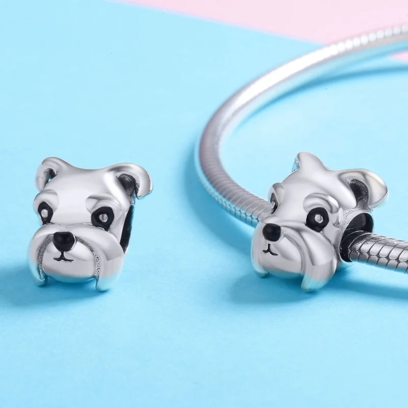 (Bild für) Silberner Schnauzer-Charm im Pandora-Stil - SCC835 - Ansicht 3