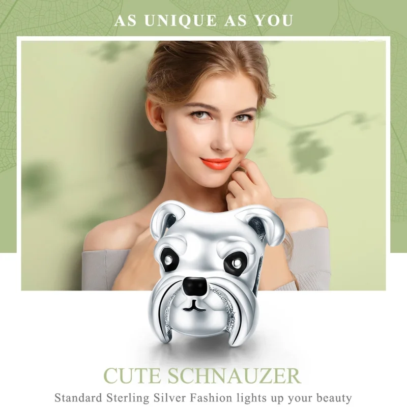 (Bild für) Silberner Schnauzer-Charm im Pandora-Stil - SCC835 - Ansicht 6