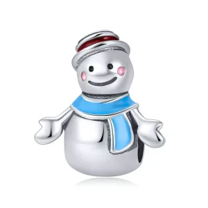 (Bild für) Silberner Schneemann-Charm im Pandora-Stil - SCC855