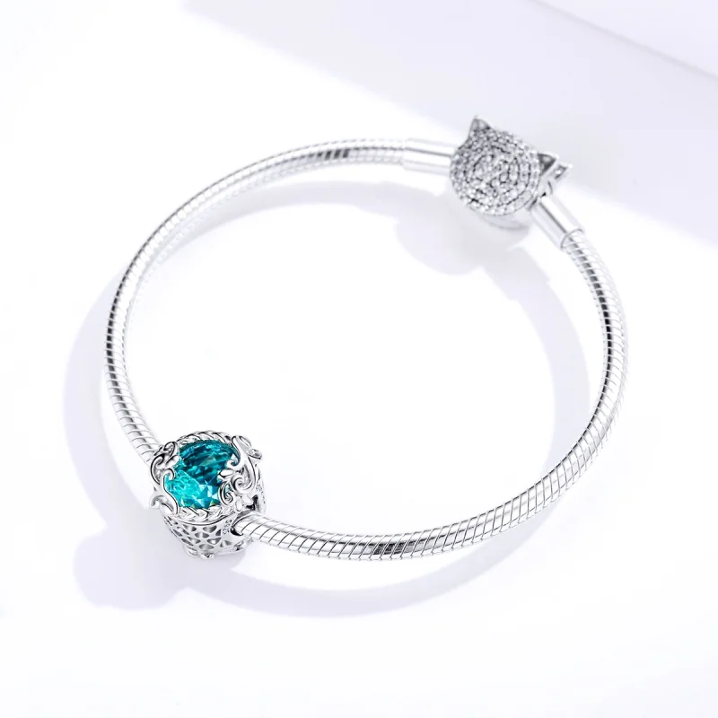 (Bild für) Silberner „Secret Garden“-Charm im Pandora-Stil - BSC105 - Ansicht 3