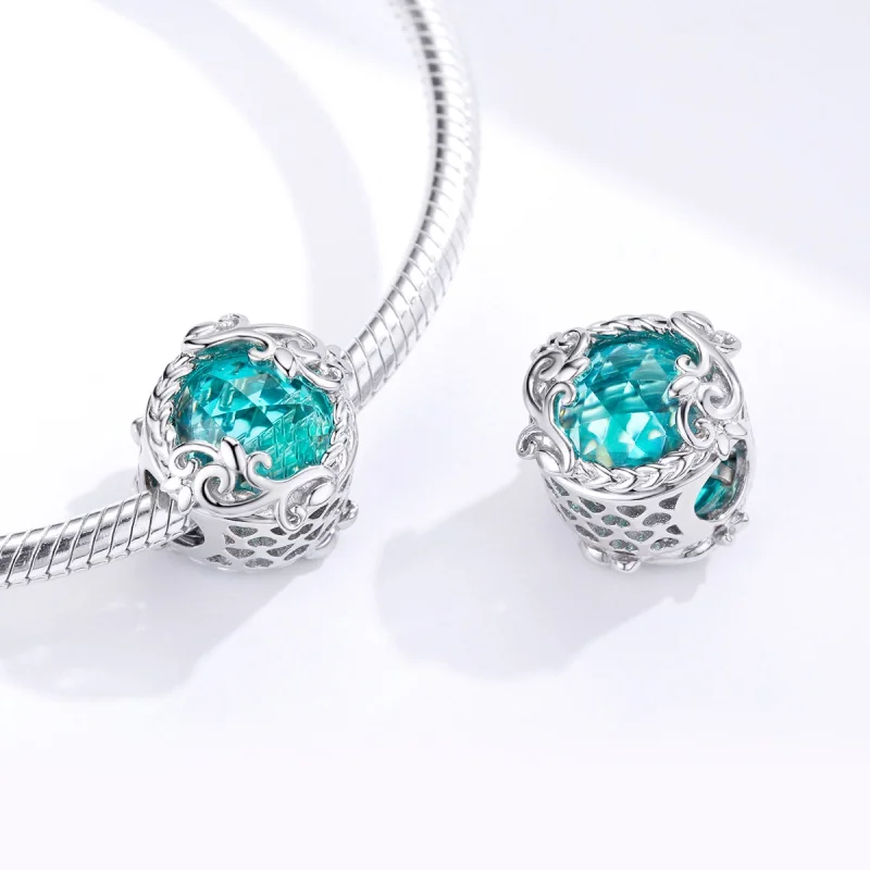 (Bild für) Silberner „Secret Garden“-Charm im Pandora-Stil - BSC105 - Ansicht 4