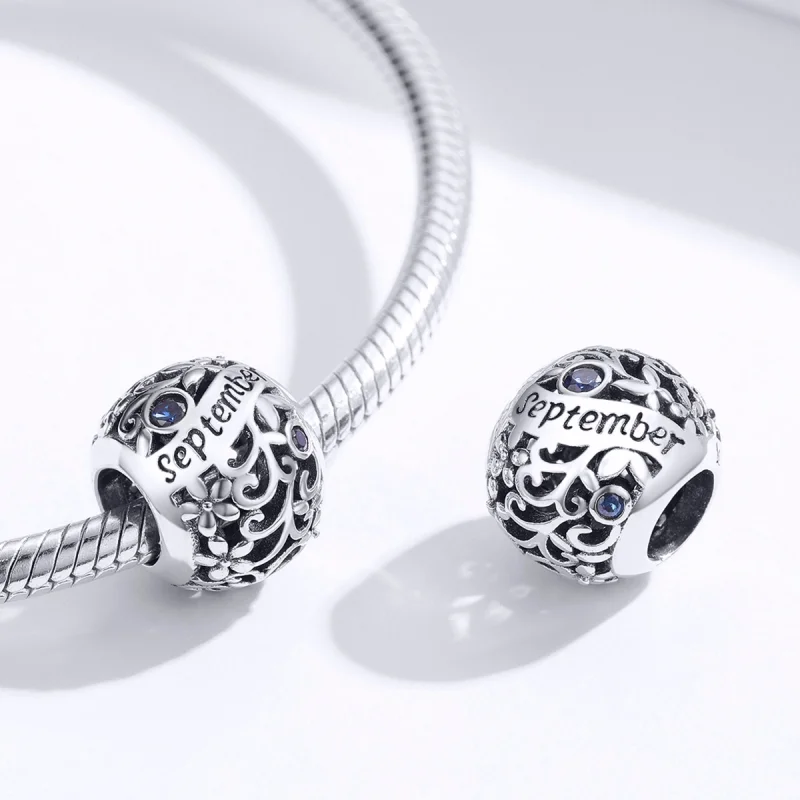 (Bild für) Silberner September-Geburtsstein-Charm im Pandora-Stil - SCC1385-9 - Ansicht 2