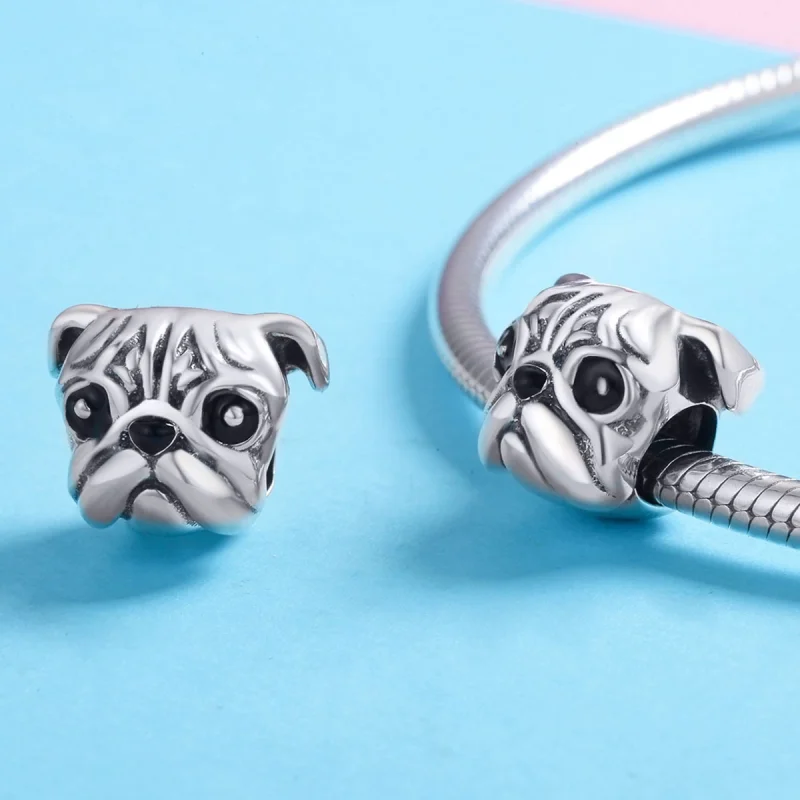(Bild für) Silberner Shar-Pei-Hund-Charm im Pandora-Stil - SCC834 - Ansicht 3