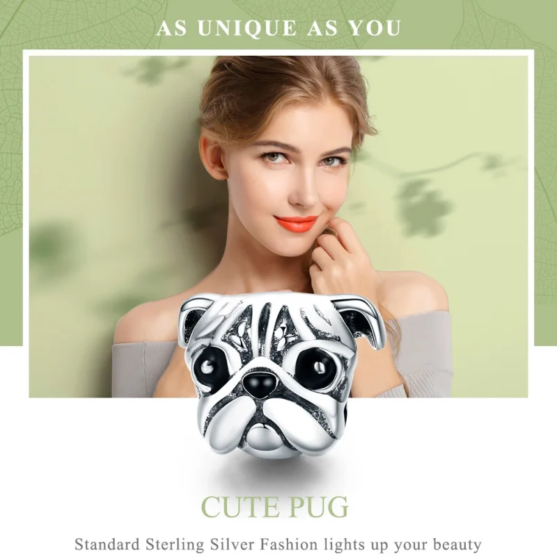 (Bild für) Silberner Shar-Pei-Hund-Charm im Pandora-Stil - SCC834 - Ansicht 6