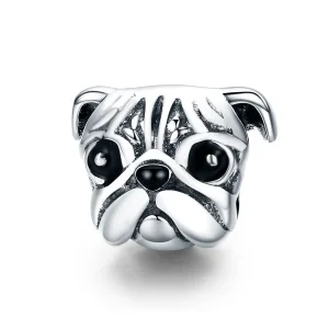 (Bild für) Silberner Shar-Pei-Hund-Charm im Pandora-Stil - SCC834