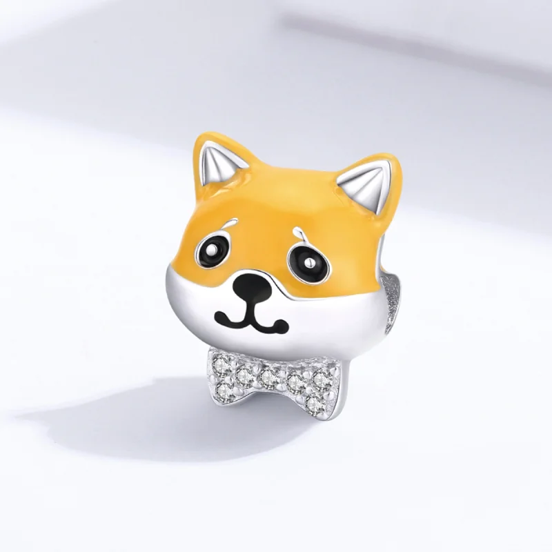 (Bild für) Silberner Shiba Inu-Charm im Pandora-Stil - BSC188 - Ansicht 3