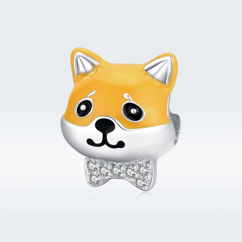 (Bild für) Silberner Shiba Inu-Charm im Pandora-Stil - BSC188 - Ansicht 5