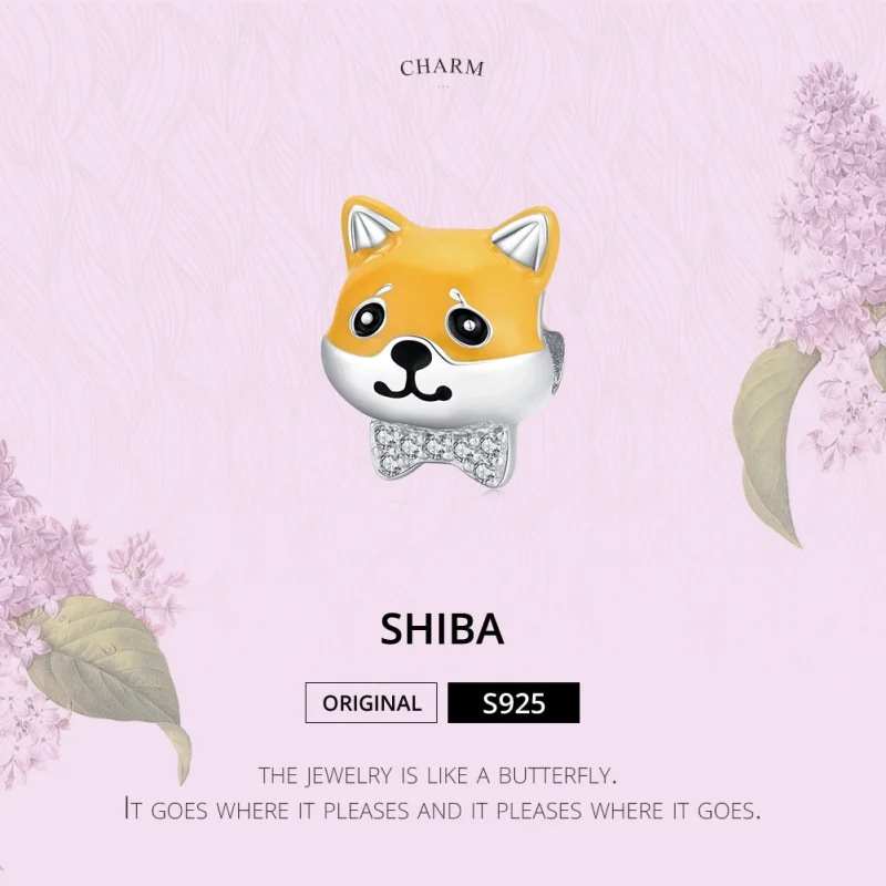 (Bild für) Silberner Shiba Inu-Charm im Pandora-Stil - BSC188 - Ansicht 6