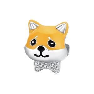 (Bild für) Silberner Shiba Inu-Charm im Pandora-Stil - BSC188