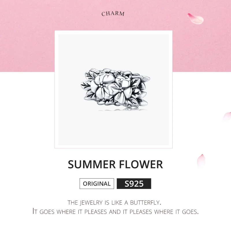 (Bild für) Silberner Sommerblumen-Charm im Pandora-Stil - SCC1488 - Ansicht 5