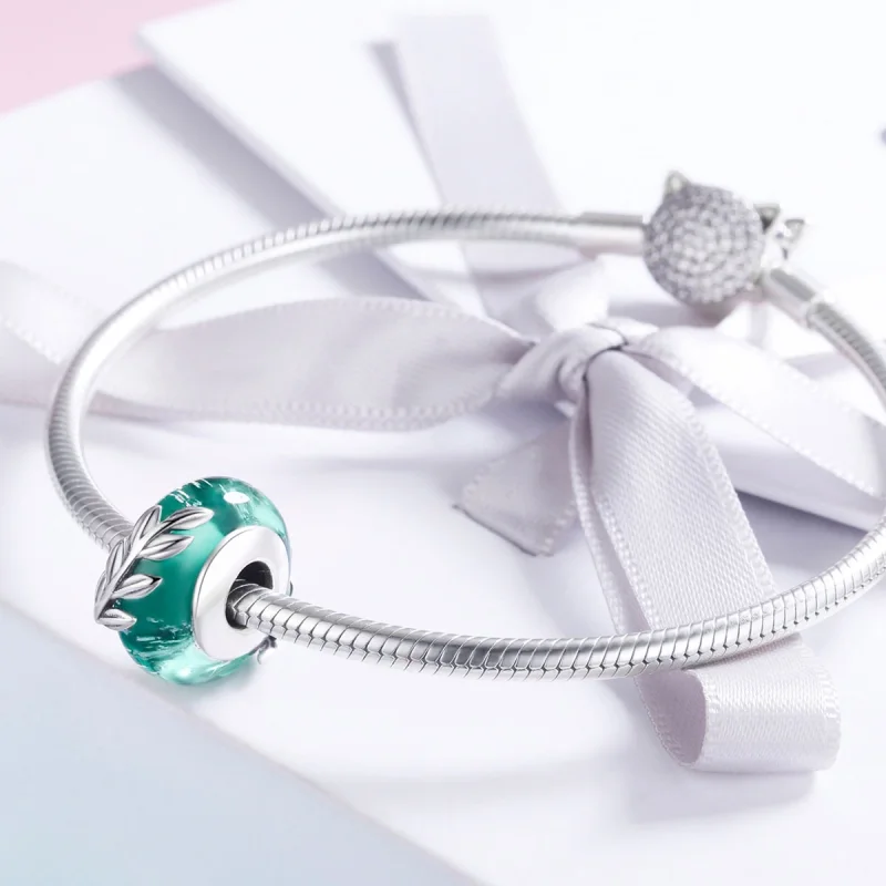 (Bild für) Silberner Sommerzweig-Charm im Pandora-Stil - SCC863 - Ansicht 4