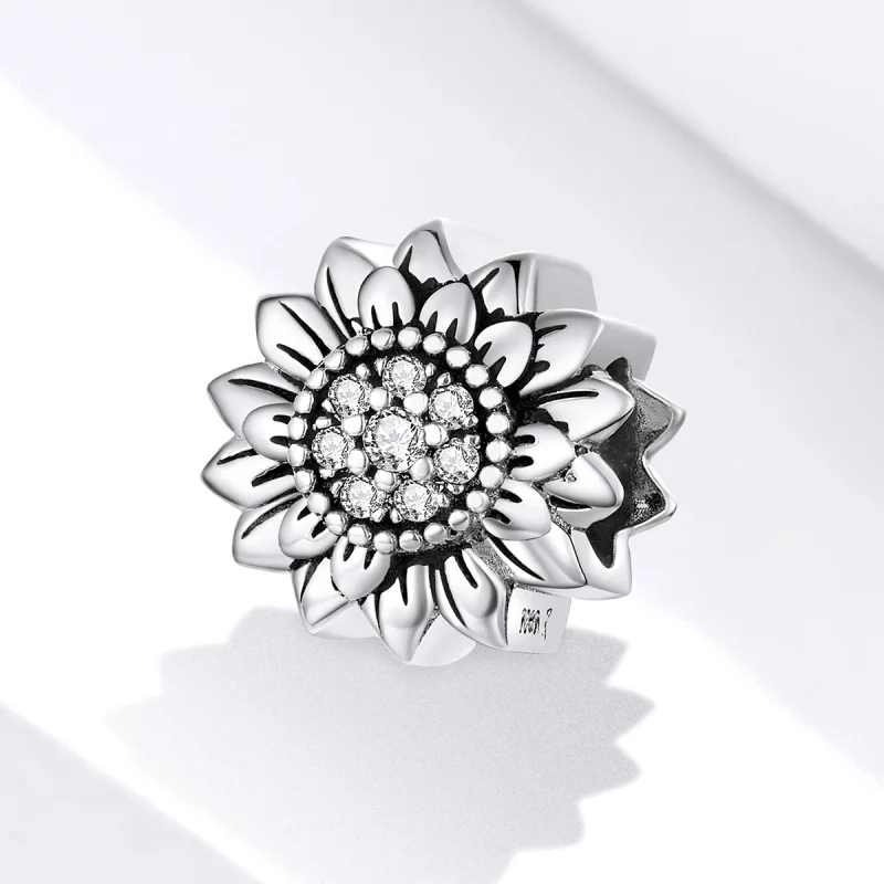 (Bild für) Silberner Sonnenblumen-Charm im Pandora-Stil - SCC1507 - Ansicht 2