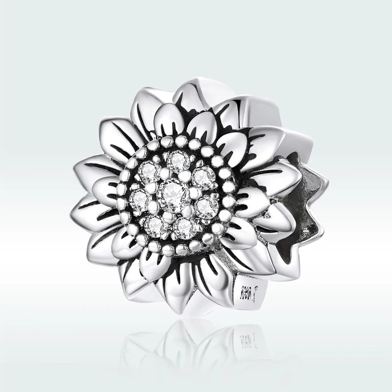 (Bild für) Silberner Sonnenblumen-Charm im Pandora-Stil - SCC1507 - Ansicht 5