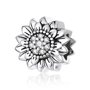 (Bild für) Silberner Sonnenblumen-Charm im Pandora-Stil - SCC1507