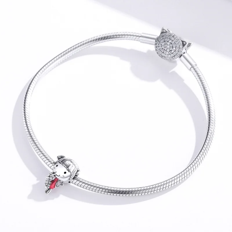(Bild für) Silberner Sonnenschein-Mädchen-Charm im Pandora-Stil - SCC1525 - Ansicht 3