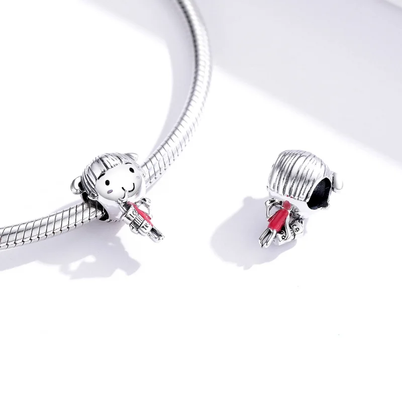 (Bild für) Silberner Sonnenschein-Mädchen-Charm im Pandora-Stil - SCC1525 - Ansicht 4