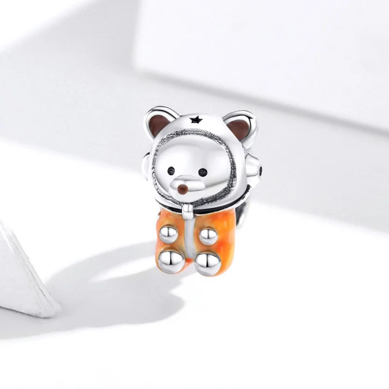 (Bild für) Silberner Space Bear-Charm im Pandora-Stil - SCC1693 - Ansicht 2