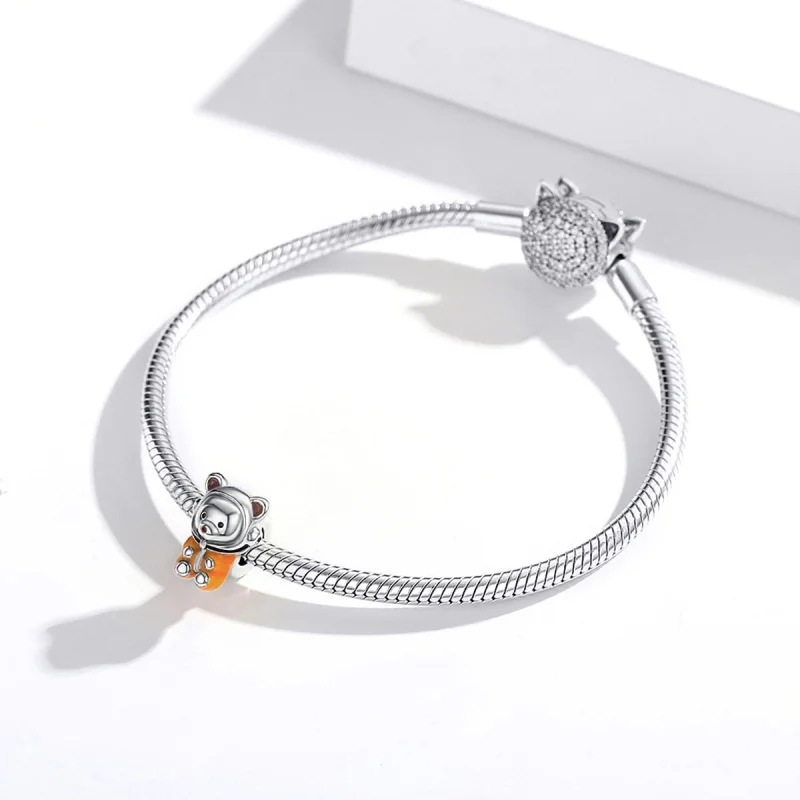 (Bild für) Silberner Space Bear-Charm im Pandora-Stil - SCC1693 - Ansicht 3