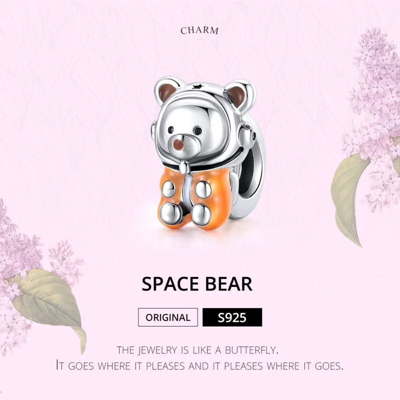 (Bild für) Silberner Space Bear-Charm im Pandora-Stil - SCC1693 - Ansicht 6