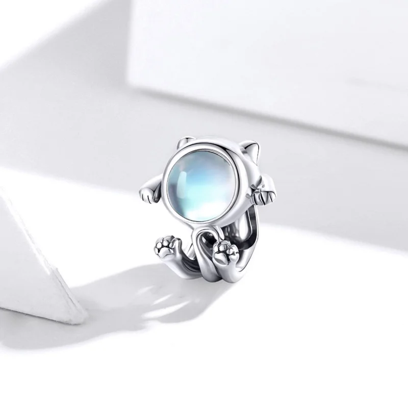 (Bild für) Silberner Space-Cat-Charm im Pandora-Stil - SCC1697 - Ansicht 2