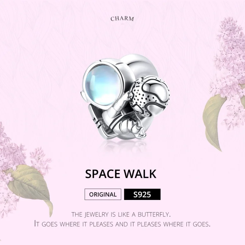 (Bild für) Silberner Space Walk-Charm im Pandora-Stil - SCC1694 - Ansicht 6