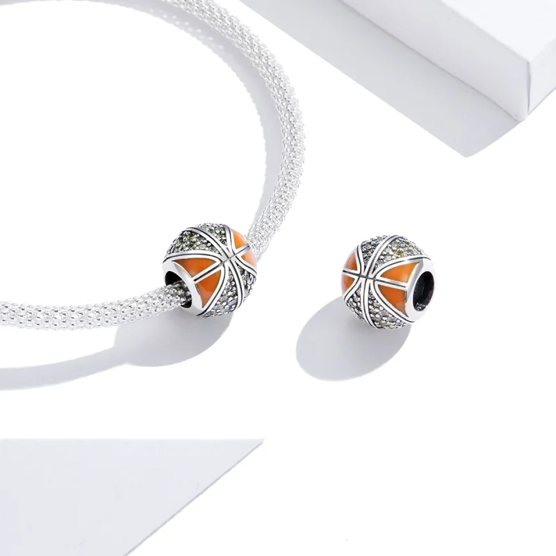 (Bild für) Silberner „Spirit of Basketball“-Charm im Pandora-Stil - SCC1506 - Ansicht 3