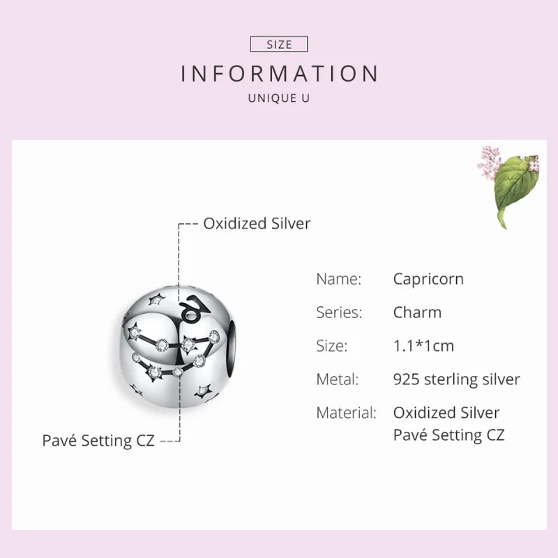 (Bild für) Silberner Steinbock-Charm im Pandora-Stil - SCC1218-10 - Ansicht 5