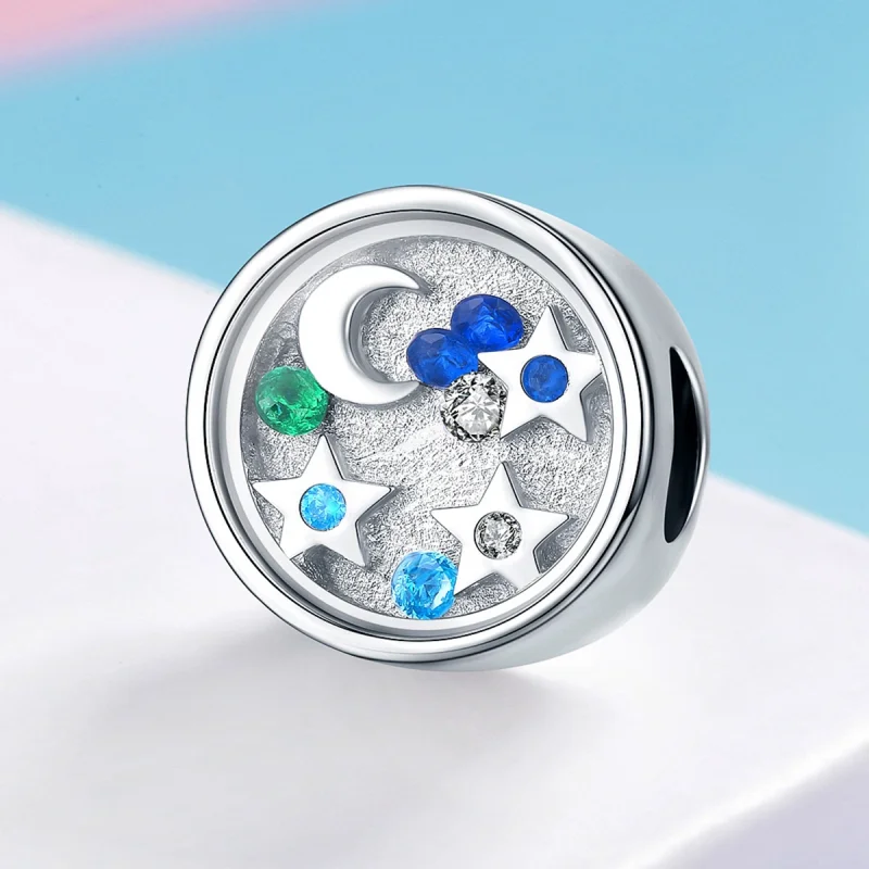 (Bild für) Silberner Sternenhimmel-Charm im Pandora-Stil - BSC042 - Ansicht 4