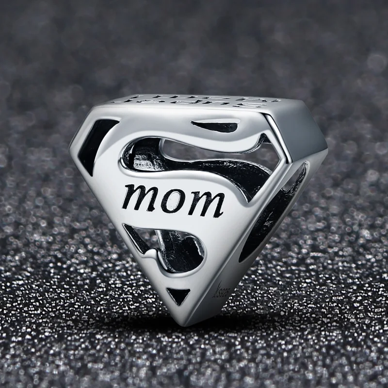 (Bild für) Silberner „Super Mom“-Charm im Pandora-Stil - SCC429 - Ansicht 2