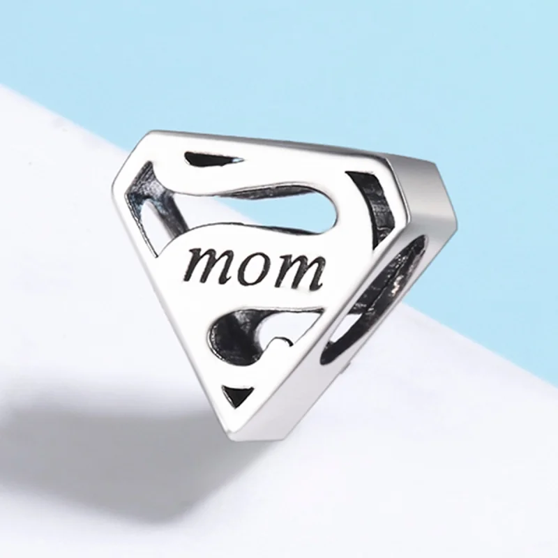 (Bild für) Silberner „Super Mom“-Charm im Pandora-Stil - SCC429 - Ansicht 3