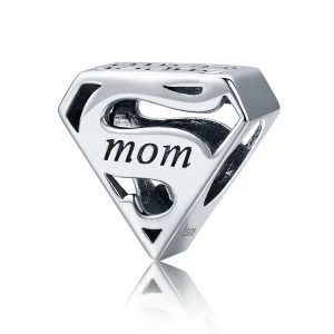 (Bild für) Silberner „Super Mom“-Charm im Pandora-Stil - SCC429