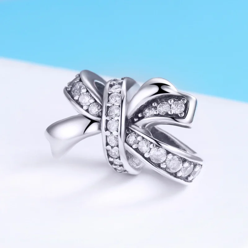 (Bild für) Silberner „Sweet Bow“-Charm im Pandora-Stil - SCC773 - Ansicht 2