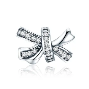(Bild für) Silberner „Sweet Bow“-Charm im Pandora-Stil - SCC773