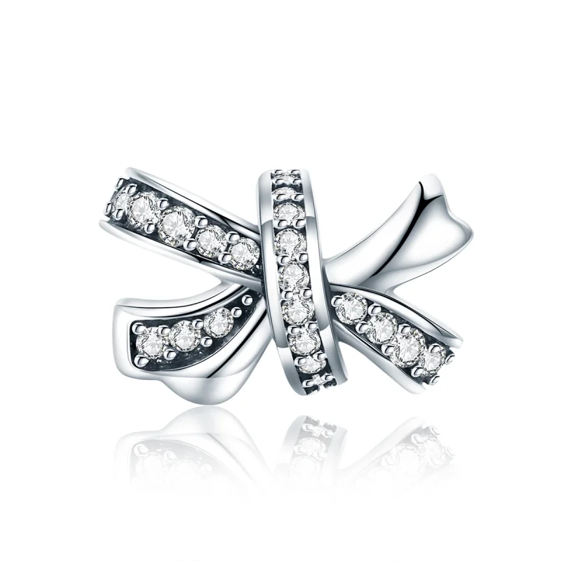 (Bild für) Silberner „Sweet Bow“-Charm im Pandora-Stil - SCC773