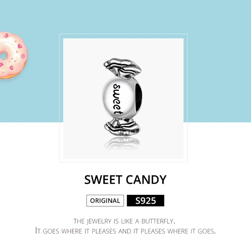 (Bild für) Silberner „Sweet Candy“-Charm im Pandora-Stil - BSC353 - Ansicht 6