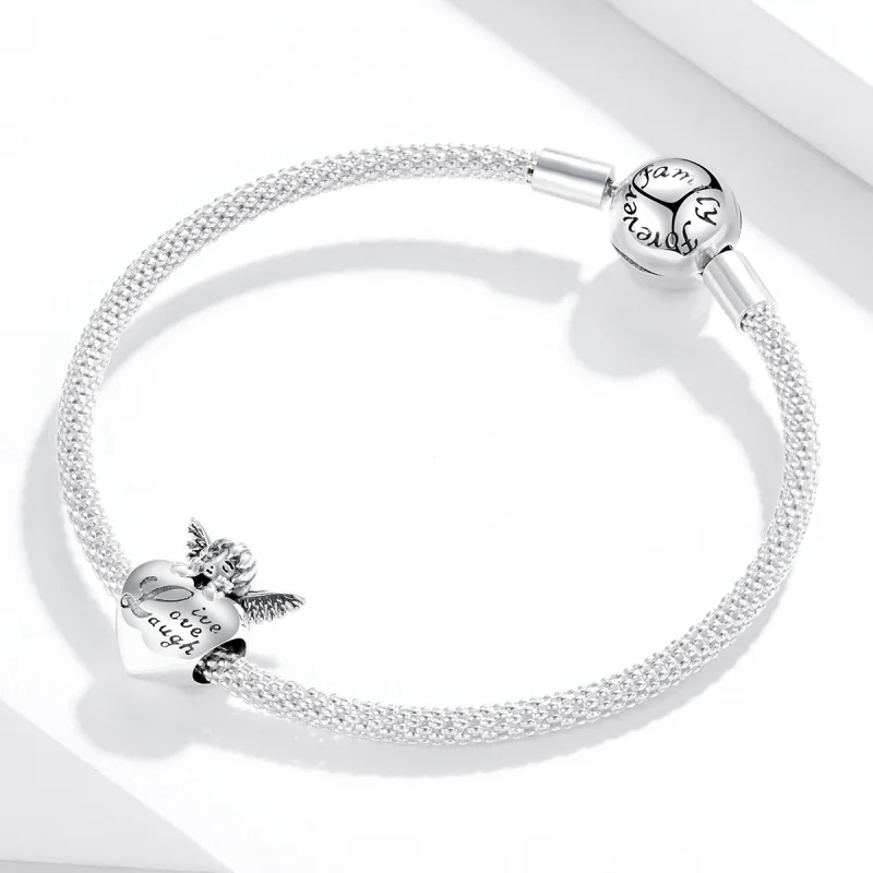 (Bild für) Silberner Thanksgiving-Engel-Charm im Pandora-Stil - SCC1633 - Ansicht 3