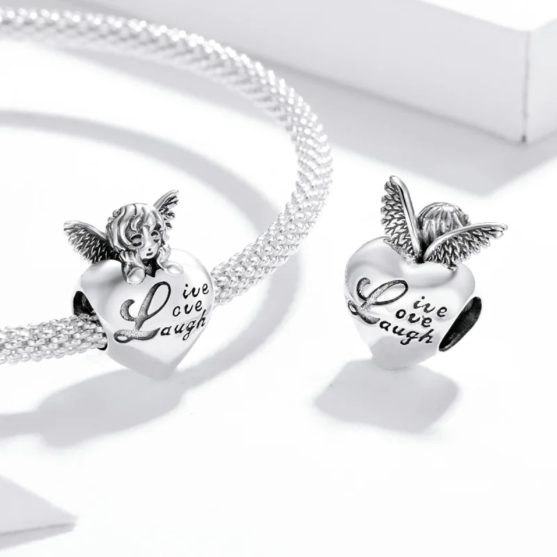 (Bild für) Silberner Thanksgiving-Engel-Charm im Pandora-Stil - SCC1633 - Ansicht 4
