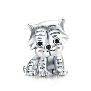 (Bild für) Silberner Tiger-Charm im Pandora-Stil - SCC1573