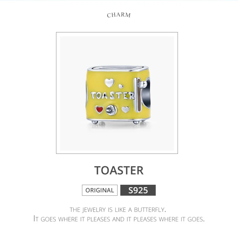 (Bild für) Silberner Toaster-Charm im Pandora-Stil - SCC1863 - Ansicht 6