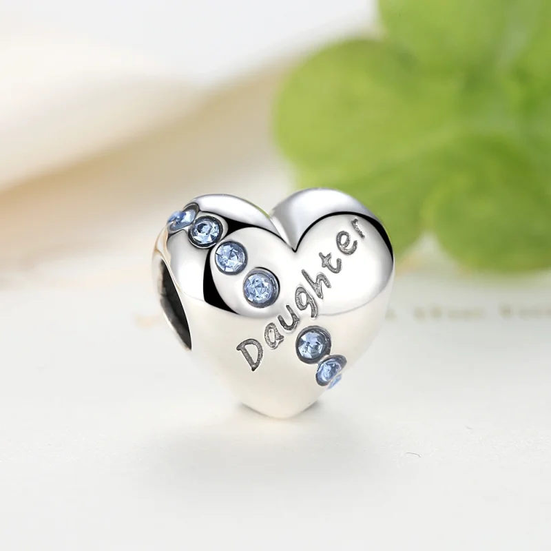 (Bild für) Silberner Tochter-Herz-Charm im Pandora-Stil - SCC007 - Ansicht 3
