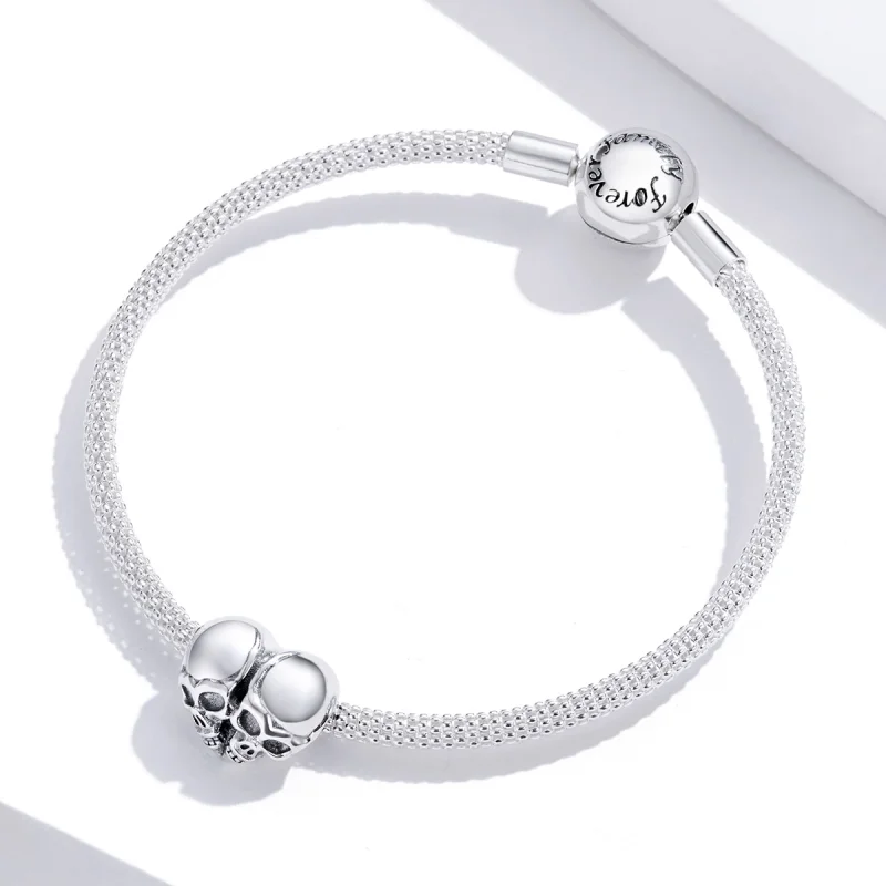 (Bild für) Silberner Totenkopf-Charm im Pandora-Stil - SCC1519 - Ansicht 3